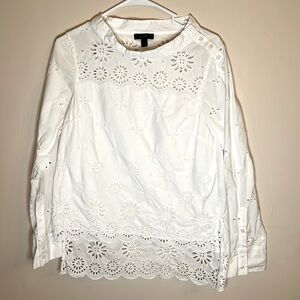 J.Crew Eyelet White Blouse.
